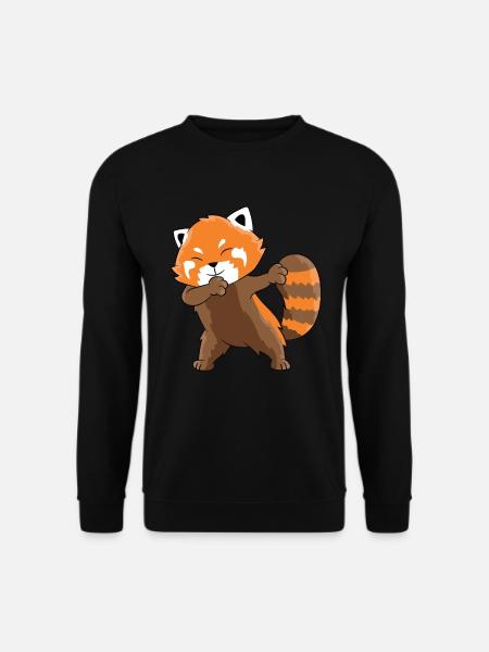 Dabbender Roter Panda Dabbing Red Panda - Unisex Pullover - Schwarz