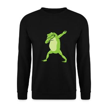 Dabbing Grenouille Drôle grenouille Dab Drôle grenouille - Sweat-shirt Unisexe - noir - Devant - Alina (178cm) & Michal (187cm)