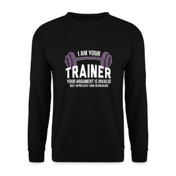 Votre entraîneur : pas d’excuses, seulement des résultats - Sweat-shirt Unisexe - noir - Devant - Alina (178cm) & Michal (187cm)