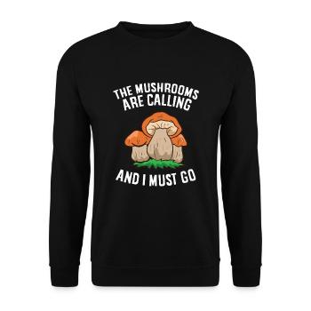 Appelez les champignons et je dois aller à la mycologie - Sweat-shirt Unisexe - noir - Devant - Alina (178cm) & Michal (187cm)