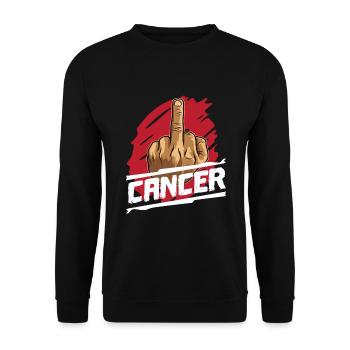 F... Cancer Krankheit Kampf gegen Krebs - Unisex Pullover - Schwarz - Vorne - Alina (178cm) & Michal (187cm)