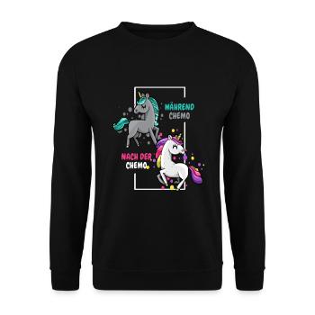 Während Chemo Nach Chemo Krebs Krankheit - Unisex Pullover - Schwarz - Vorne - Alina (178cm) & Michal (187cm)