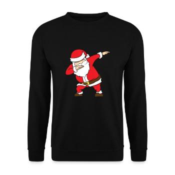 Christmas Santa Claus Dabbing Santa - Unisex Sweatshirt - black - Front - Alina (178cm) & Michal (187cm)