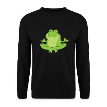 Grenouille de yoga Kambo Jungle Frog Medicine - Sweat-shirt Unisexe - noir - Devant - Alina (178cm) & Michal (187cm)