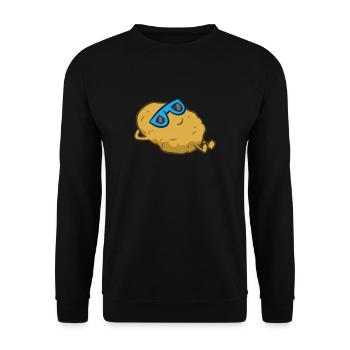 Pomme de terre avec lunettes de soleil Relaxing Pomme de terre - Sweat-shirt Unisexe - noir - Devant - Alina (178cm) & Michal (187cm)