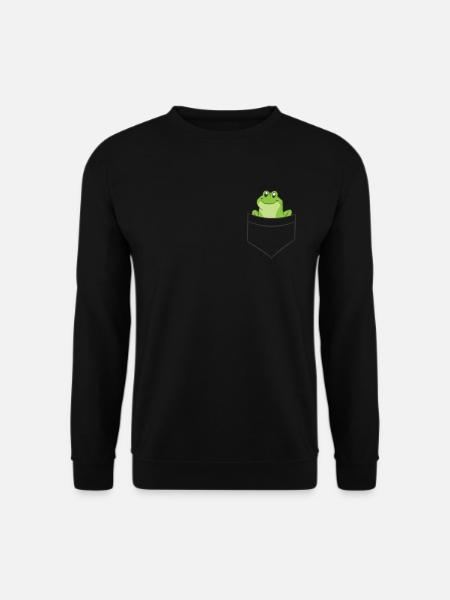 Frosch in der Tasche Liebe Frösche - Unisex Pullover - Schwarz