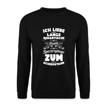 Schießstand Sportschütze Sportschützin Schießsport - Unisex Pullover - Schwarz - Vorne - Alina (178cm) & Michal (187cm)