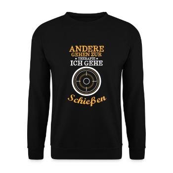 Schießstand Sportschütze Sportschützin Schießsport - Unisex Pullover - Schwarz - Vorne - Alina (178cm) & Michal (187cm)