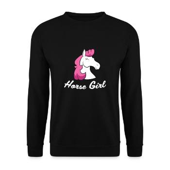 Reiten Girl Frauen weibliches Pferd Mädchen - Unisex Pullover - Schwarz - Vorne - Alina (178cm) & Michal (187cm)