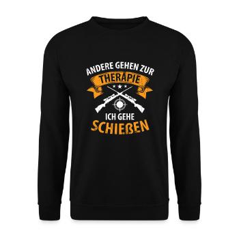 Schießstand Sportschütze Sportschützin Schießsport - Unisex Pullover - Schwarz - Vorne - Alina (178cm) & Michal (187cm)