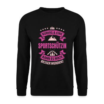 Schießstand Sportschütze Sportschützin Schießsport - Unisex Pullover - Schwarz - Vorne - Alina (178cm) & Michal (187cm)