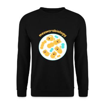 Meowcrobiology Mikrobiologie Katze - Unisex Pullover - Schwarz - Vorne - Alina (178cm) & Michal (187cm)