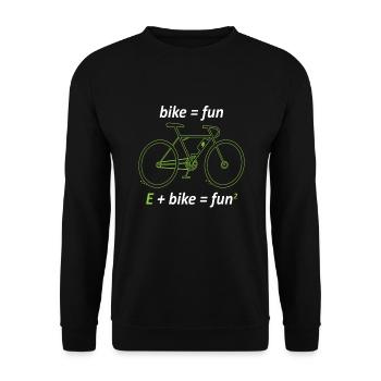 Vélo = Fun E + Bike = Fun² Vélo électrique - Sweat-shirt Unisexe - noir - Devant - Alina (178cm) & Michal (187cm)