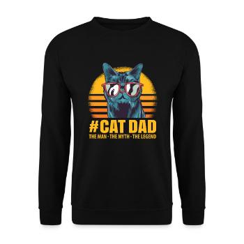 Cat Dad Design for a Cat Lover - Unisex Sweatshirt - black - Front - Alina (178cm) & Michal (187cm)