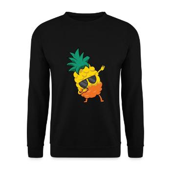 Pineapple Fruit Dabbing Pineapple - Unisex Sweatshirt - black - Front - Alina (178cm) & Michal (187cm)