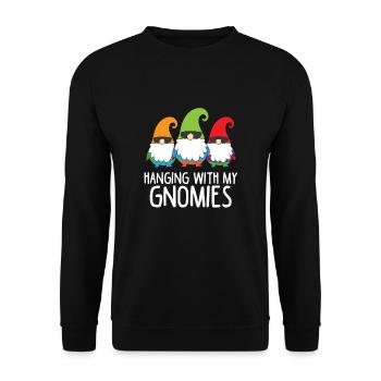 Hanging with my Gnomies Drôle de nain de jardin - Sweat-shirt Unisexe - noir - Devant - Alina (178cm) & Michal (187cm)