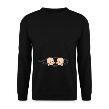 Mom Of Twin Pregnancy Twins Mom Pregnant With - Unisex Sweatshirt - black - Front - Alina (178cm) & Michal (187cm)