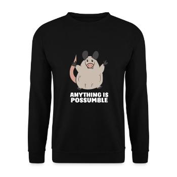 Opossum Anything Is Possumble Gift Opossums - Unisex Sweatshirt - black - Front - Alina (178cm) & Michal (187cm)