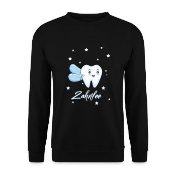 Süße Zahnfee – für kleine Helden des Zahnausfalls - Unisex Pullover - Schwarz - Vorne - Alina (178cm) & Michal (187cm)