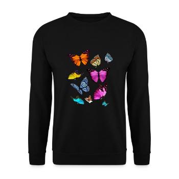 Espèce de papillon Insecte papillon - Sweat-shirt Unisexe - noir - Devant - Alina (178cm) & Michal (187cm)