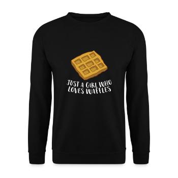 Seulement une fille qui aime les gaufres Gaufres - Sweat-shirt Unisexe - noir - Devant - Alina (178cm) & Michal (187cm)