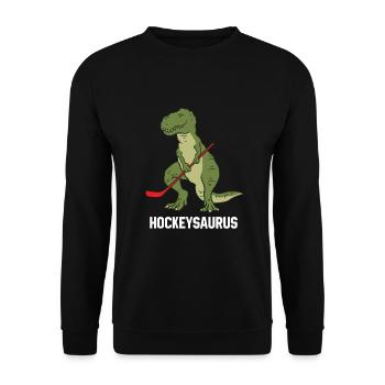 Hockeysaurus Dinosaure Hockey Enfants Garçon de hockey - Sweat-shirt Unisexe - noir - Devant - Alina (178cm) & Michal (187cm)