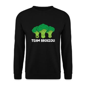 Broccoli Lover Team Broccoli Vegan - Sweat-shirt Unisexe - noir - Devant - Alina (178cm) & Michal (187cm)