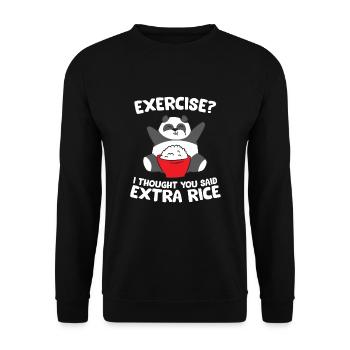 Drôle De Panda Exercise I Thought You Said Extra - Sweat-shirt Unisexe - noir - Devant - Alina (178cm) & Michal (187cm)