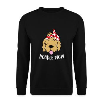 Doodle Mom Goldendoodle Mutter Doodle Mama - Unisex Pullover - Schwarz - Vorne - Alina (178cm) & Michal (187cm)