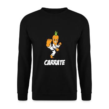 Lustige Karotte Karate Black Belt Karate Uniform - Unisex Pullover - Schwarz - Vorne - Alina (178cm) & Michal (187cm)