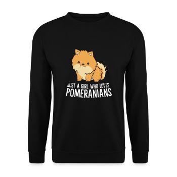 Une seule fille Le Chien Pomeranian Aime - Sweat-shirt Unisexe - noir - Devant - Alina (178cm) & Michal (187cm)