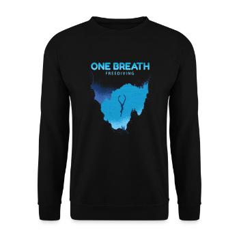 One Breath Freediving Gerätetauchen Apnoe - Unisex Pullover - Schwarz - Vorne - Alina (178cm) & Michal (187cm)
