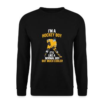 Drôle de hockey garçon enfant cadeau hockey fils - Sweat-shirt Unisexe - noir - Devant - Alina (178cm) & Michal (187cm)