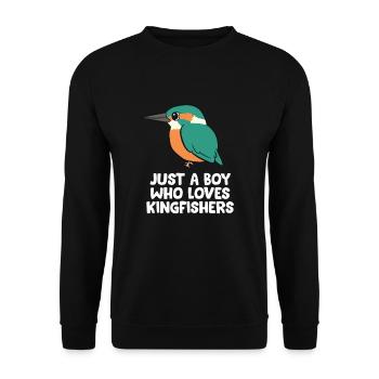 Nur Ein Junge Der Eisvögel Liebt - Unisex Pullover - Schwarz - Vorne - Alina (178cm) & Michal (187cm)