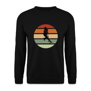 Feldhockey Hockey Hockeyspieler Fieldhockey - Unisex Pullover - Schwarz - Vorne - Alina (178cm) & Michal (187cm)