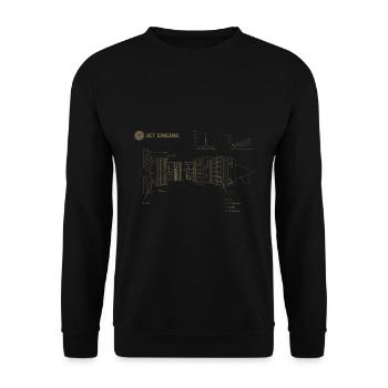 Jet Engine Blueprint – pour les passionnés d’aviation - Sweat-shirt Unisexe - noir - Devant - Alina (178cm) & Michal (187cm)