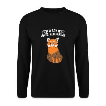 Just a Boy Who Loves Red Pandas - Unisex Sweatshirt - black - Front - Alina (178cm) & Michal (187cm)