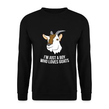 Nur Ein Junge der Ziegen Liebt - Unisex Pullover - Schwarz - Vorne - Alina (178cm) & Michal (187cm)