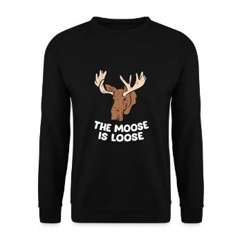 The Moose Is Loose Cute Moose Lovers Canadian - Unisex Sweatshirt - black - Front - Alina (178cm) & Michal (187cm)