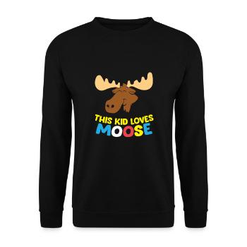 This Kid Loves Moose Funny Moose Boy Moose Girl - Unisex Sweatshirt - black - Front - Alina (178cm) & Michal (187cm)