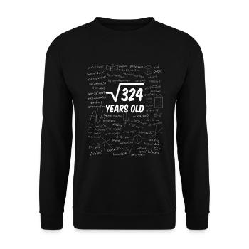 18th birthday 18-year-old Mathematics Root of 324 - Unisex Sweatshirt - black - Front - Alina (178cm) & Michal (187cm)