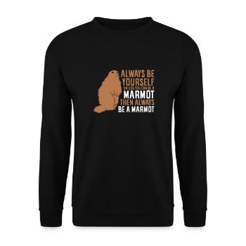 Marmotte Cadeau Soyez Toujours Une Marmotte - Sweat-shirt Unisexe - noir - Devant - Alina (178cm) & Michal (187cm)