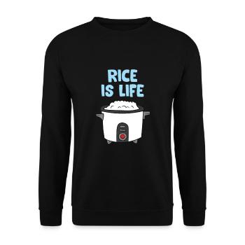 Rice Is Life Love Eating Rice Cooking Rice - Unisex Sweatshirt - black - Front - Alina (178cm) & Michal (187cm)
