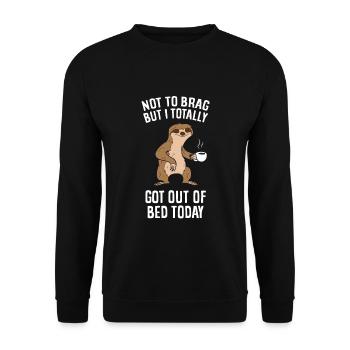 Faultier Müde Faultier Pyjama Faultier Spruch - Unisex Pullover - Schwarz - Vorne - Alina (178cm) & Michal (187cm)