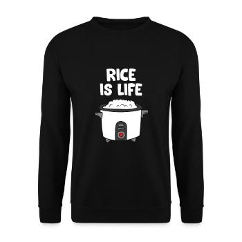 Rice Is Life Asian Food Chinese Rice Japanese - Unisex Sweatshirt - black - Front - Alina (178cm) & Michal (187cm)