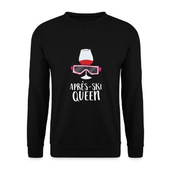 Apres Ski Königin - Unisex Pullover - Schwarz - Vorne - Alina (178cm) & Michal (187cm)