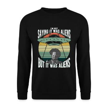 Humorvolles Alien-Mysterium Für Science-Fiction - Unisex Pullover - Schwarz - Vorne - Alina (178cm) & Michal (187cm)