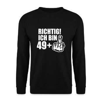 Frecher 49 Plus Geburtstagsspaß Mit Attitüde - Unisex Pullover - Schwarz - Vorne - Alina (178cm) & Michal (187cm)