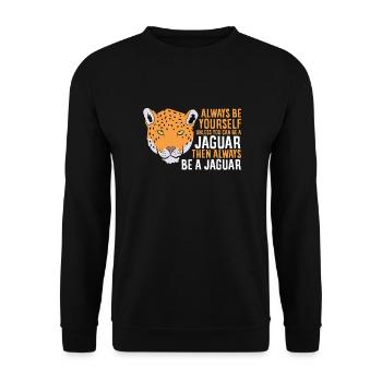 Doux Jaguar Soyez Une Jaguar - Sweat-shirt Unisexe - noir - Devant - Alina (178cm) & Michal (187cm)