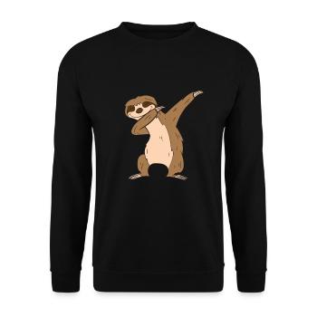 Dabbing Faultier Süßes Dabbendes Faultier - Unisex Pullover - Schwarz - Vorne - Alina (178cm) & Michal (187cm)